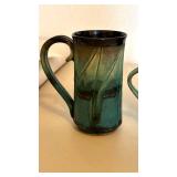 Set of 4 Studio Pottery Tankards Mugs Handcrafted Art Pottery