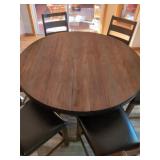 7-Piece Rustic Industrial Counter Height Dining Set 54in Round Table