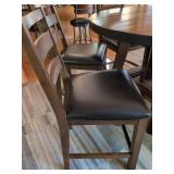 7-Piece Rustic Industrial Counter Height Dining Set 54in Round Table