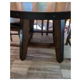 7-Piece Rustic Industrial Counter Height Dining Set 54in Round Table