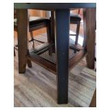 7-Piece Rustic Industrial Counter Height Dining Set 54in Round Table