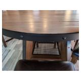 7-Piece Rustic Industrial Counter Height Dining Set 54in Round Table