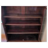 Antique Traditional Glass Door Bookcase Display Cabinet Mahogany Finish 53in