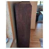 Antique Traditional Glass Door Bookcase Display Cabinet Mahogany Finish 53in