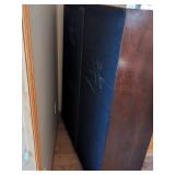 Antique Traditional Glass Door Bookcase Display Cabinet Mahogany Finish 53in