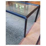 Modern Black Metal Frame Glass Top Coffee Table 48 x 20 x 16