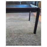 Modern Black Metal Frame Glass Top Coffee Table 48 x 20 x 16