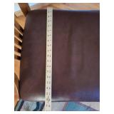 Mission Style Oak High Back Armchair Maroon Leather Seat