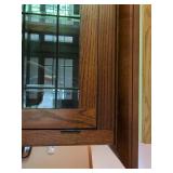 Bassett Mission Style Oak Lighted China Cabinet Glass Door Dining Hutch 62in