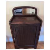 Vintage Mahogany Record Cabinet With Mirror Back 44 x 19 x 13