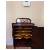 Vintage Mahogany Record Cabinet With Mirror Back 44 x 19 x 13