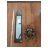 Lot of Rustic Wall Decor Mirror & Twig Wreath Country Folk Art