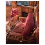 6-Piece Rattan Sunroom Patio Set Loveseat Chairs Tables Magazine Rack