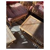 6-Piece Rattan Sunroom Patio Set Loveseat Chairs Tables Magazine Rack
