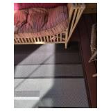 Indoor Outdoor Geometric Porch Area Rug Ivory, Light Brown, and Dark Brown 114x78