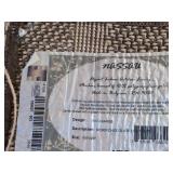 Indoor Outdoor Geometric Porch Area Rug Ivory, Light Brown, and Dark Brown 114x78