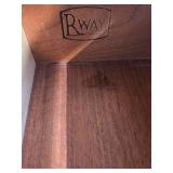 RWAY Walnut Server Buffet Cabinet w Pull Out Leaves 74in Extended