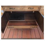 RWAY Walnut Server Buffet Cabinet w Pull Out Leaves 74in Extended
