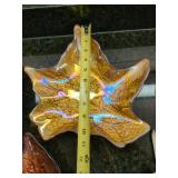 Gold Charger Plates & Art Glass Leaf Serving Dishes Decor Lot