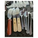 Cambridge Stainless Flatware Mixed Lot with Serving Pieces & Knives