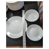 Gibson White Dinnerware Set with Corelle Vitrelle Plates & Bowls
