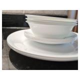 Gibson White Dinnerware Set with Corelle Vitrelle Plates & Bowls