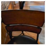 Pair of Santa Monica Counter Height Swivel Bar Stools Wood Metal Black 26in Seat