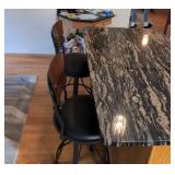 Pair of Santa Monica Counter Height Swivel Bar Stools Wood Metal Black 26in Seat
