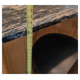 Pair of Santa Monica Counter Height Swivel Bar Stools Wood Metal Black 26in Seat