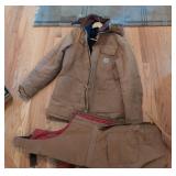 Carhartt Duck Workwear Jacket & Bib Overalls Brown Insulated