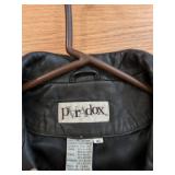 Paradox Women's Black Leather Button Front Lined Jacket Size 16
