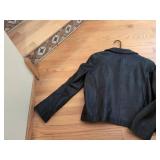 Paradox Women's Black Leather Button Front Lined Jacket Size 16