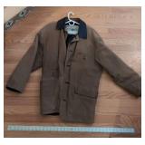 Italian Suede Leather Jacket Brown Black Collar Quilted Lining 46