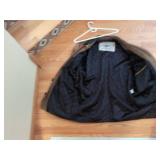 Italian Suede Leather Jacket Brown Black Collar Quilted Lining 46