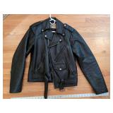 Bermans Black Leather Motorcycle Jacket Quilted Lining Size 40 Reg