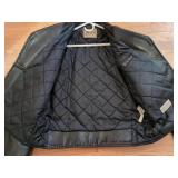 Bermans Black Leather Motorcycle Jacket Quilted Lining Size 40 Reg