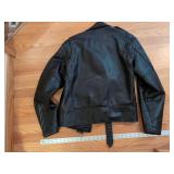 Bermans Black Leather Motorcycle Jacket Quilted Lining Size 40 Reg