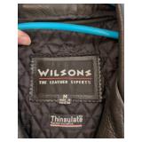 Wilsons Leather Double Rider Motorcycle Jacket Black Thinsulate M