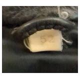 Vintage Black Leather Moto Jacket Quilted Shoulders Size 52