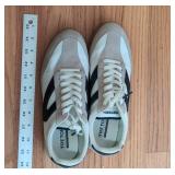 Tretorn Kristine Low Top Sneakers Ivory Beige Black Women's 9M