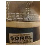 Sorel Winter Snow Boots Tan Black Faux Fur Rubber Leather Canada