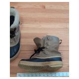 Sorel Winter Snow Boots Tan Black Faux Fur Rubber Leather Canada
