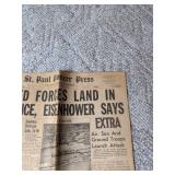 St. Paul Pioneer Press & Dispatch Historic Newspapers 1899 D-Day 1944