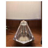 Lot of Modern Table Lamp Stained Glass Panel Faux Plant Decor