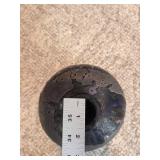 Unmarked Studio Pottery Raku Vase Iridescent Purple Black Bottle Form