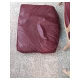 Flexsteel Leather Bergere Lounge Chair & Ottoman Set in Dark Red Leather