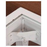 White Wood Console Sofa Table with Glass Top Insert 38 x 17 x 34
