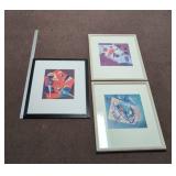 Set of 3 Framed Kandinsky Style Abstract Art Prints Decor