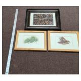 Framed Wall Art Decor Lot Copper Relief Botanical Vegetable Prints