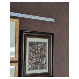 Framed Wall Art Decor Lot Copper Relief Botanical Vegetable Prints